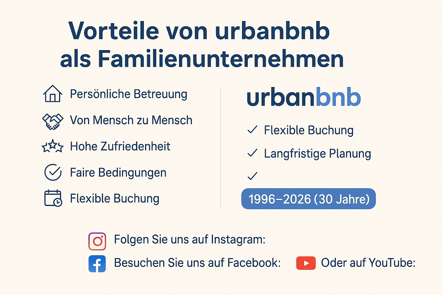 Vorteile von urbanbnb als Familienunternehmen