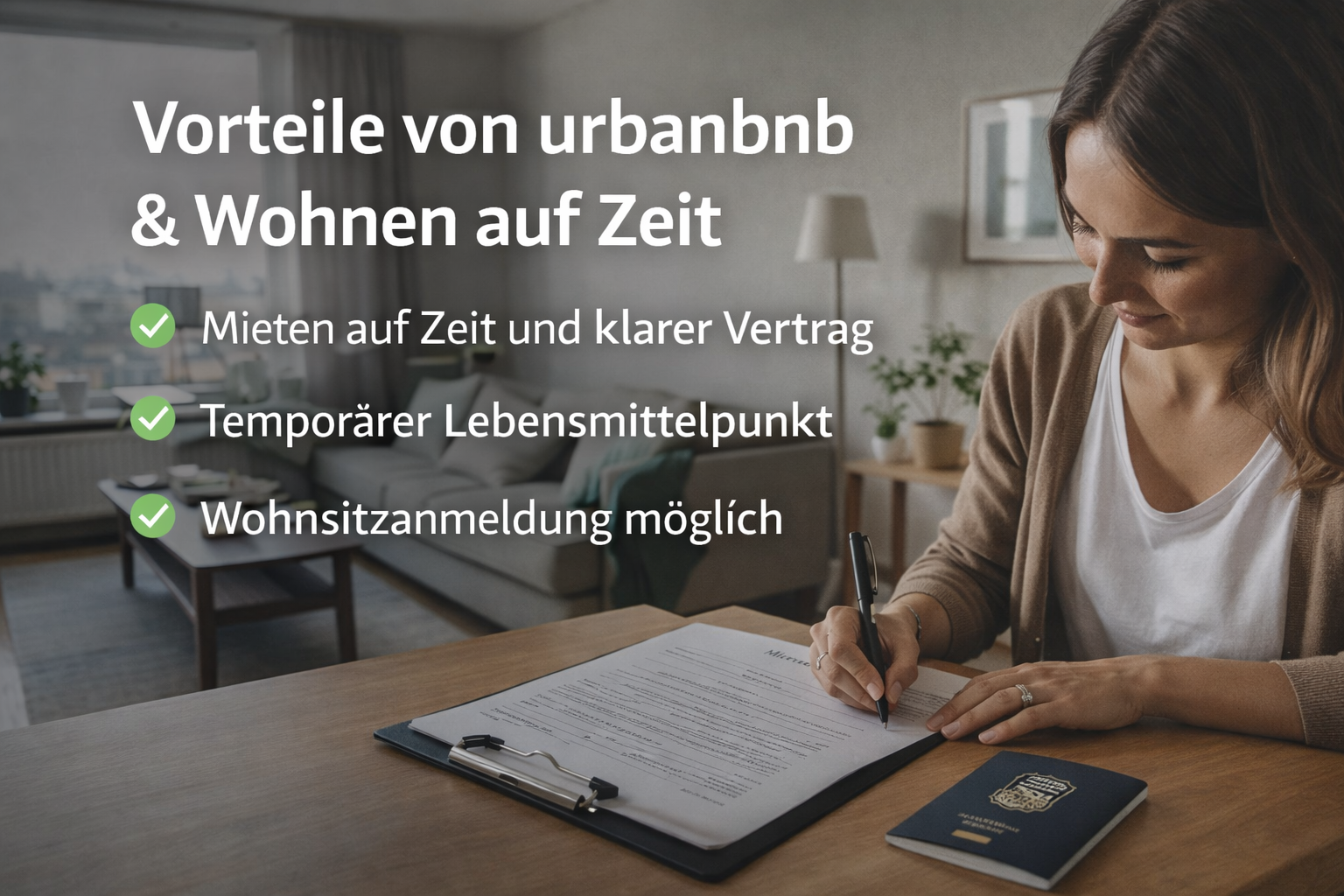 Zeitwohnen mit urbanbnb: Wohnen auf Zeit mit Vertrag und Wohnsitzanmeldung